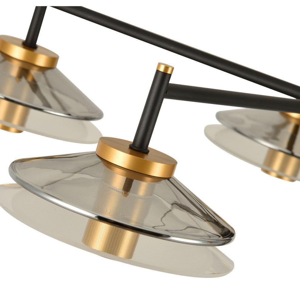 Verona 31" ETL Certified Integrated LED Height Adjustable Chandelier, Black