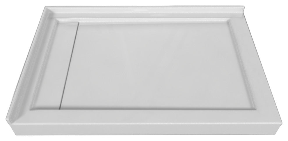 Valley Acrylic Double Threshold Acrylic Linear Drain Shower Base 48", White, 48"
