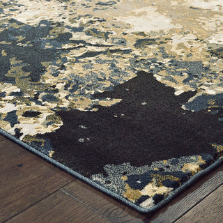 Oriental Weavers Bowen Collection Navy/ Gold Abstract Indoor Area Rug 3'10"X5'5"