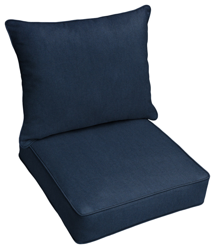 Navy Blue Outdoor Deep Seating Pillow and Cushion Set, 23"x25