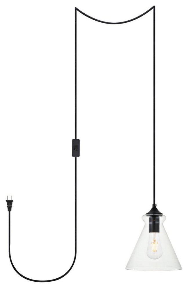 Living District Destry 1-Light Plug-In Pendant Black