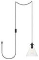 Living District Destry 1-Light Plug-In Pendant Black