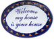 Peacock Talavera Ceramic House Plaque. Welcome my house is your house