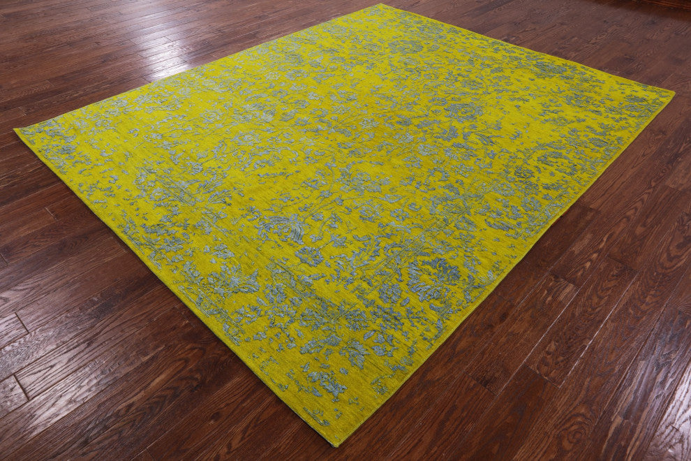 Wool and Silk Modern Hand-Knotted Rug 8' 0" X 9' 11" Q11757