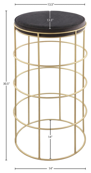 Rebar Velvet Upholstered Bar Stool, Gray, Bar Height