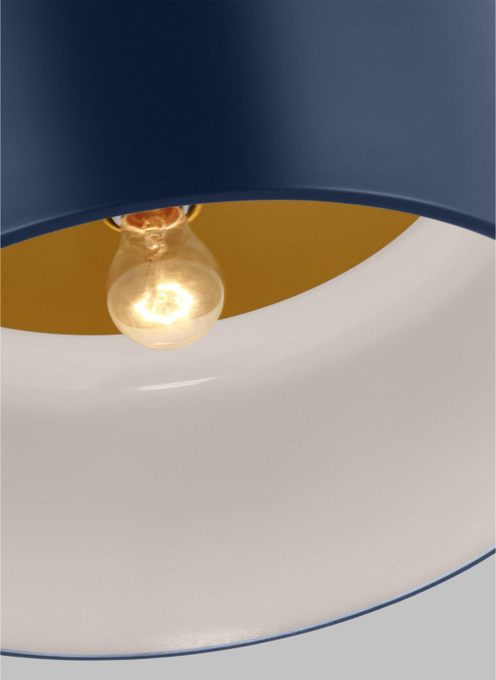 Malone Large Ceiling Flush Mount, Navy