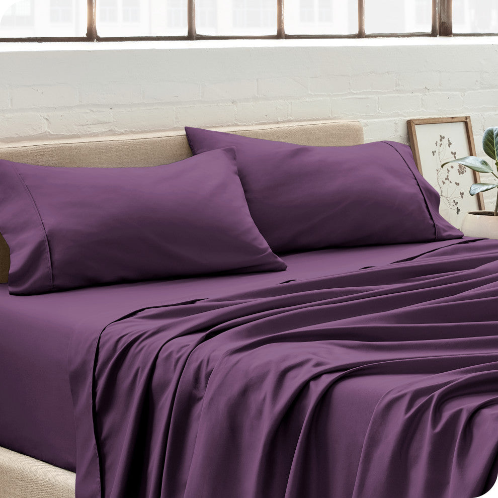 Bare Home Microfiber Pillowcases - Set of 2, Plum, King