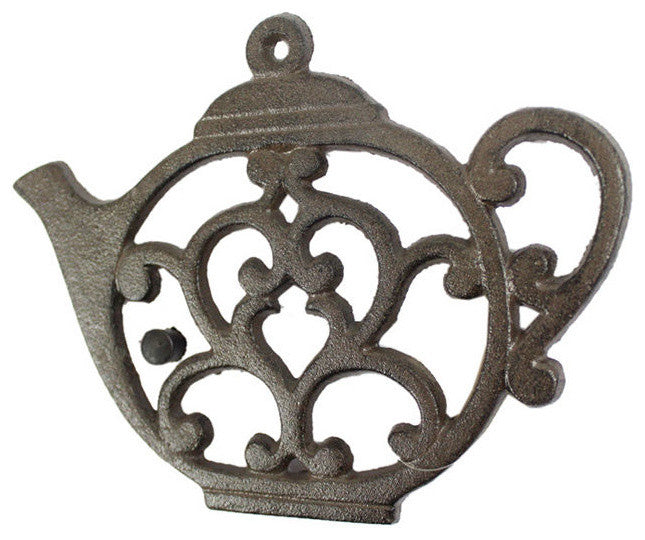 Cast Iron Round Teapot Trivet 8"