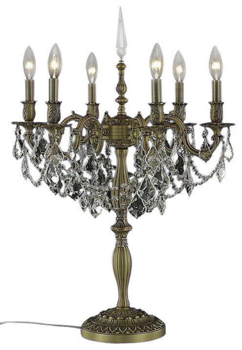 Elegant Rosalia Table Lamp, French Gold Finish With Royal Cut Crystal