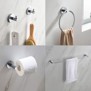 Circular 5-Piece Bathroom Hardware Set, Chrome