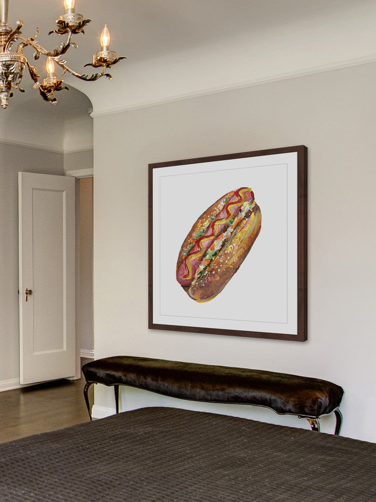 "Ultimate Hot Dog" Framed Painting Print, 24"x24"