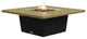 Square Fire Pit Table, 56x56, Natural Gas, Santa Cecillia Granite Top, Black