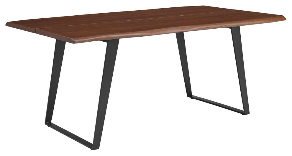 Viggo 74" Live Edge Acacia Wood Dining Table, Black Walnut