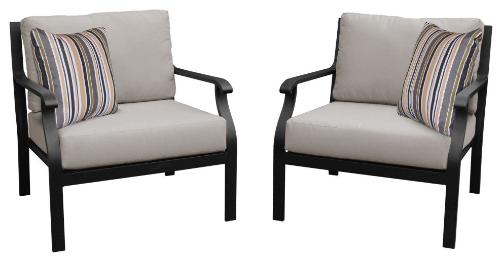 kathy ireland Madison Ave. 2 Piece Aluminum Patio Furniture Set 02b, Truffle