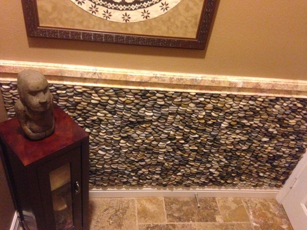 6x12 Polished Cobblestone Mosaic - Natural Stone for Backsplash or Shower