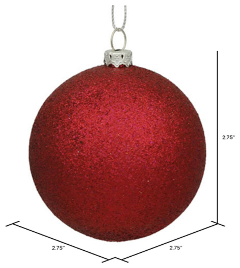 Vickerman 2.75" Wine Glitter Ball Ornament, 12 per Bag