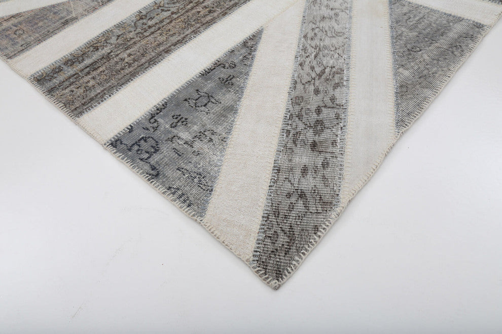 Rug N Carpet - Handmade Turkish 6' 7'' x 10' 0'' Flag Patchwork Rug
