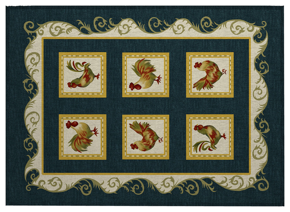 Indoor/Outdoor Kendall KE4 Black Machine Washable 1'8" x 2'6" Rug
