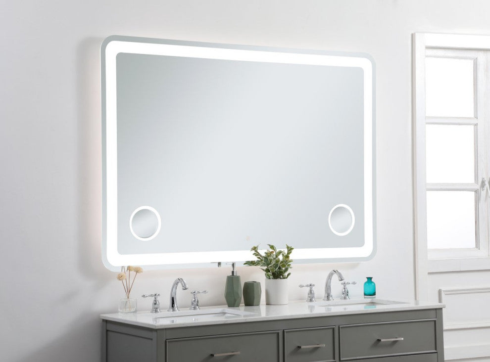 Lucy 42"x60" Hardwired LED Mirror With Magnifier and Color Changing Temperature