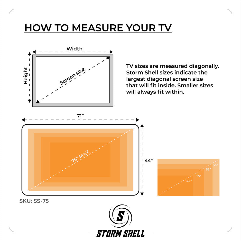 Storm Shell Weatherproof 75" Outdoor TV Enclosure