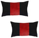 Set of 2 Red Faux Leather Lumbar Pillow Covers