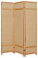 Natural Brown Bamboo Three Panel Room Divider Screen