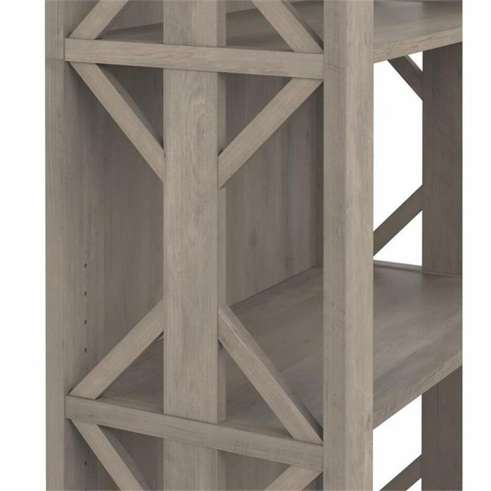 Homestead 4 Shelf Farmhouse Bookcase in Driftwood Gray - Engineered Wood