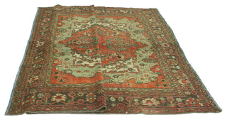 Fine Vintage Distressed Qasim Rust Rug