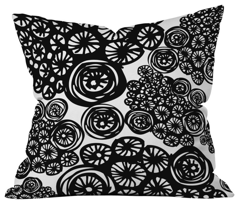 Julia Da Rocha Circo Doodles Outdoor Throw Pillow