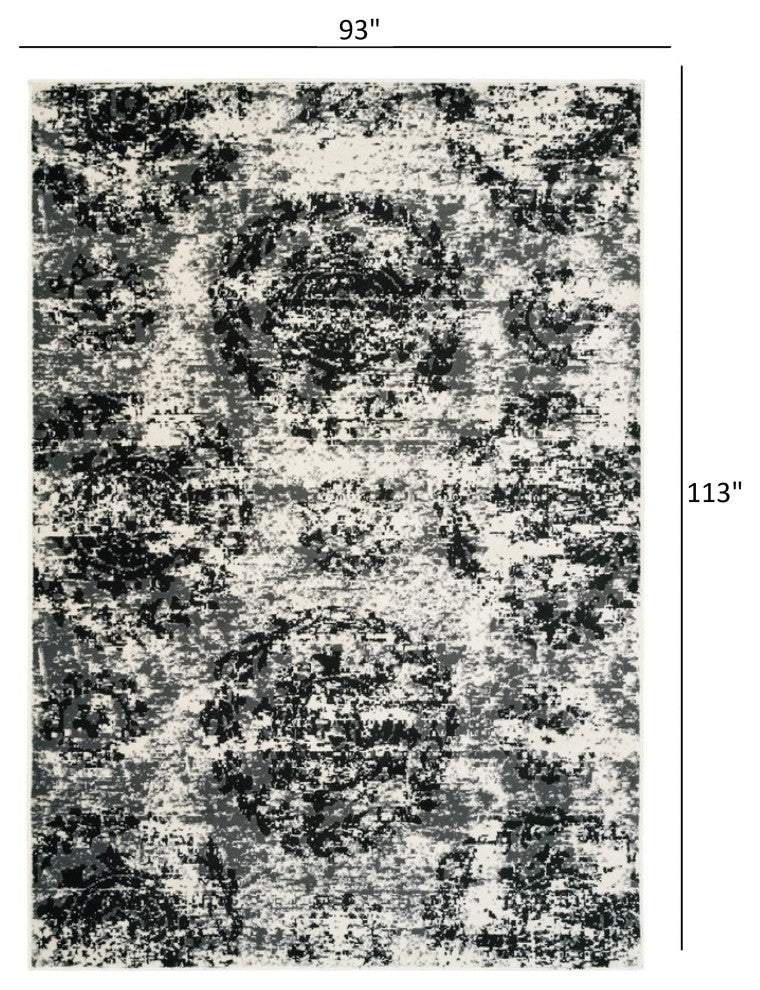 8" x 10" Modern Monochromatic Abstract Area Rug