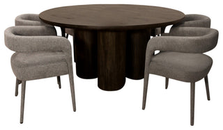 Sullivan 63" Dining Table With 6 Galway Gray Side Chairs