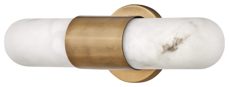 Hinkley Ibiza 16" Md LED Bath Vanity Light, Heritage Brass + Faux Alabaster