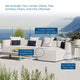 Lounge Sectional Sofa Set, Fabric, White, Modern, Outdoor Patio Balcony Garden