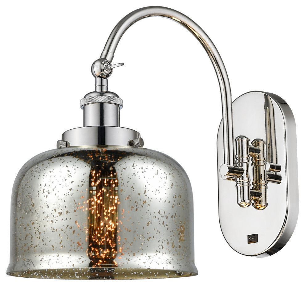 Bell Sconce, Polished Nickel, Silver Plated Mercury, Silver Plated Mercury