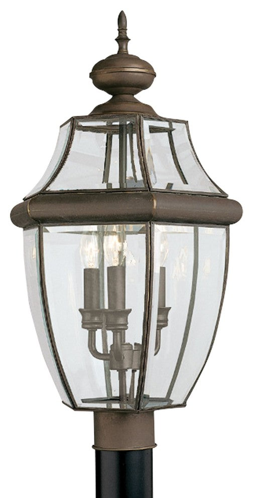 Generation Lighting Lighting 3-Light Outdoor Post Lantern, Bronze