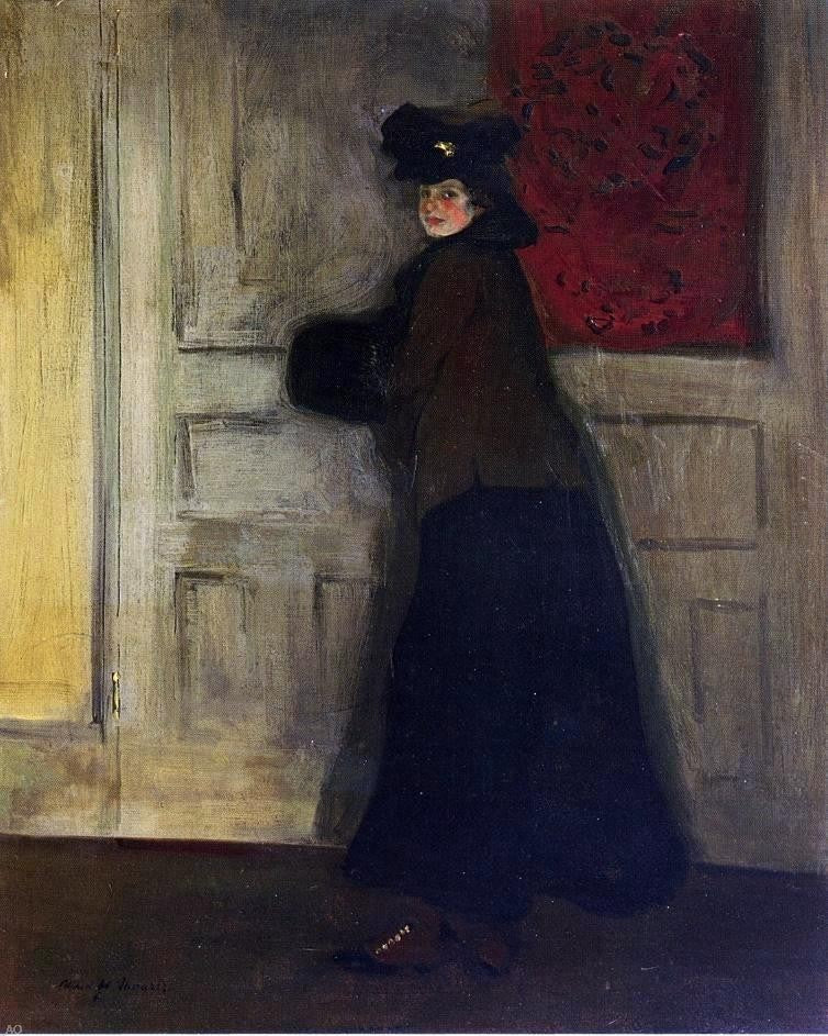 Alfred Henry Maurer Lady With Muff, Gallery Wrapped Canvas Print, 20"x25"