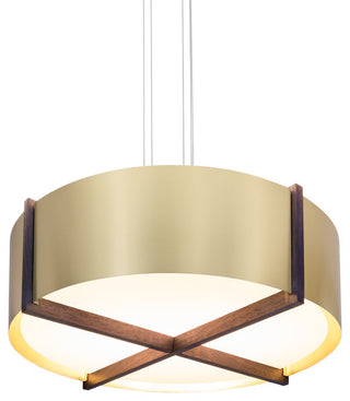 Plura 18 Flushmount, Walnut, Brushed Brass, Integrated Led - 3500k - P1 Driver