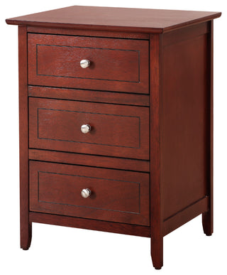 Drake 3-Drawer Nightstand, Cherry