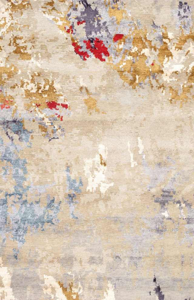 Pasargad Home Modern Collection Multi Bsilk & Wool Area Rug, 8'x9'10"