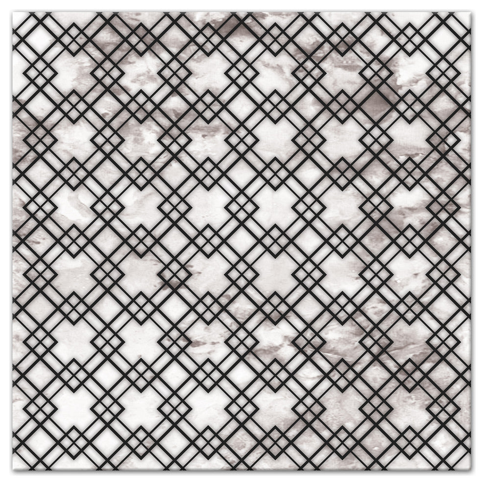 Distressed Clover Pattern 12x12 Canvas Wall Art