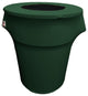 LA Linen Stretch Spandex Trash Can Cover, 44 gal. Round, Hunter Green