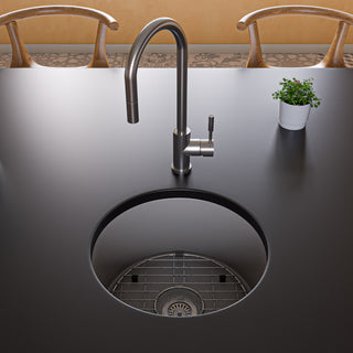 ALFI brand AB2028-BSS Stainless Steel Single Hole Pull Down Kitchen Faucet