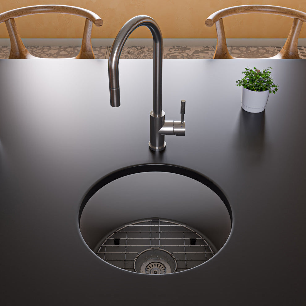 ALFI brand AB2028-BSS Stainless Steel Single Hole Pull Down Kitchen Faucet