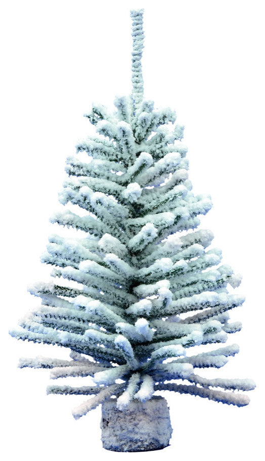 Vickerman A804318-2 18" Flocked Mini Pine Artificial Christmas Tree