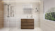 Alston 42" Free Standing Modern Vanity, Rosewood, Glossy White Top