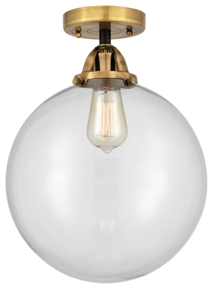 Beacon Semi-Flush Mount, Black Antique Brass, Clear, Clear
