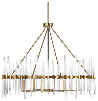 Uttermost Crystal Stick 8 Light Brass Chandelier