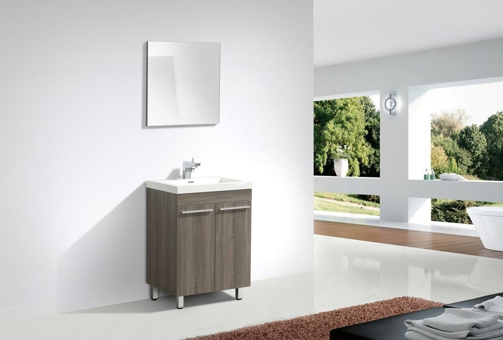 Aquamoon Ocean Modern Bathroom Vanity Set, Maple, 23 3/8", Milan Chrome Faucet