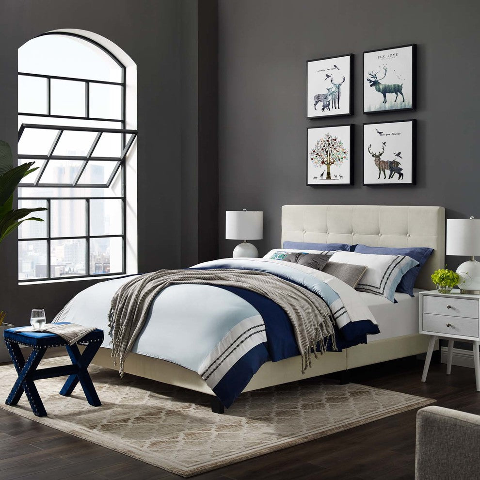 Amira Full Upholstered Velvet Bed