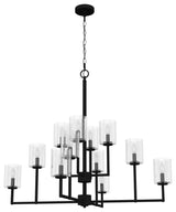 Kerrison Natural Iron With Seeded Glass 12 Light Chandelier Ceiling